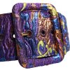Multicolor Floral Jacquard Lurex Wide Waist Buckle Belt - Image 3