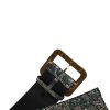 Multicolor Floral Jacquard Lurex Wide Waist Buckle Belt - Image 5