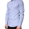 Light Blue Cotton SICILIA Dress Formal Shirt - Image 3