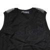 Black Lace Sheer Crew Neck Sleeveless Top - Image 5
