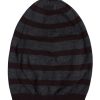 Gray Striped Wool Knitted Winter Beanie Hat - Image 2