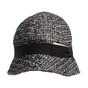Black Cotton Blend Bucket Hat
