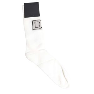 White Stretch OR VINCIT OMNIA Mid Calf Socks