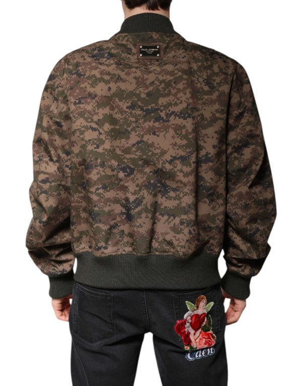 Brown Camouflage Bomber Full Zip Jacket - Image 3