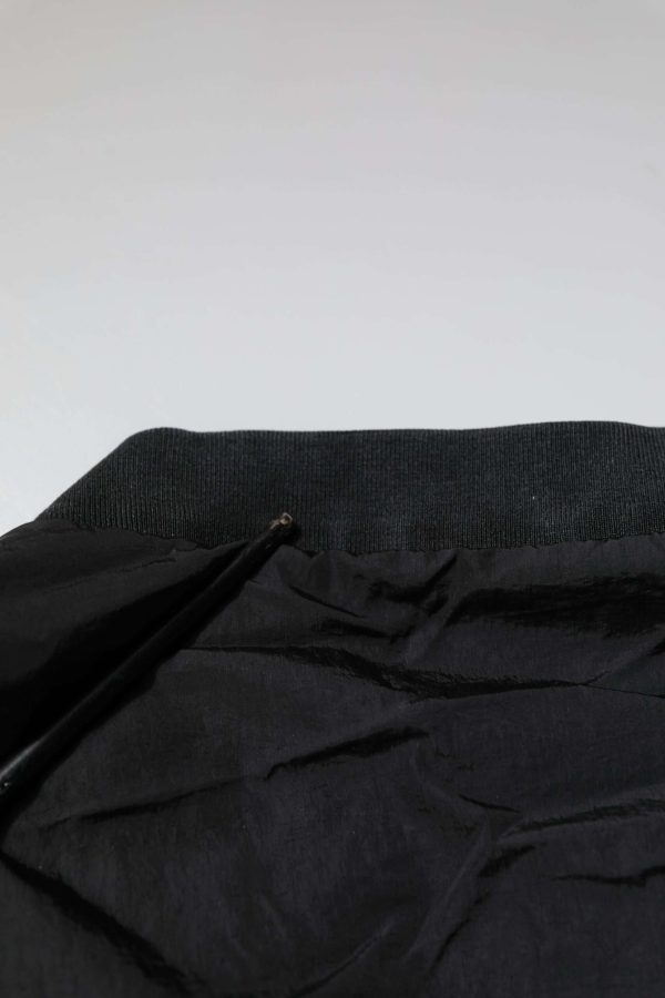 Black Nylon Logo Full Zip Bomber Jacket - Image 8