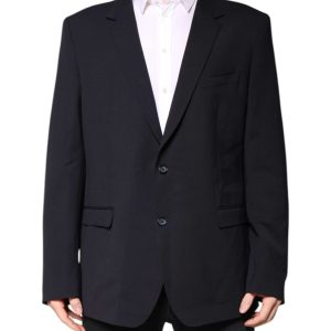Dark Blue Wool Single Breasted Coat Blazer