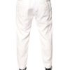 White Linen Mid Waist Men Dress Pants - Image 3