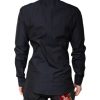Black Cotton GOLD Men Dress Formal Shirt - Image 4