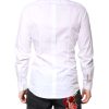 White Cotton GOLD Dress Formal Collared Shirt - Image 4