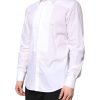 White GOLD Cotton Poplin Bib Men Dress Shirt - Image 3