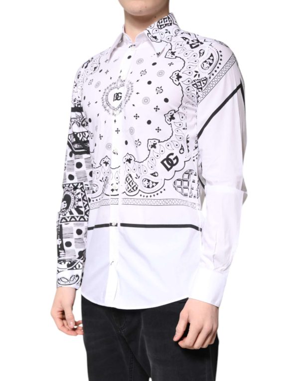 White Black Bandana MARTINI Men Dress Shirt - Image 3