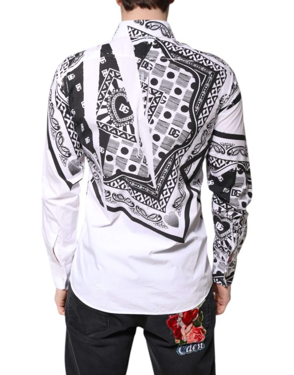 White Black Bandana MARTINI Men Dress Shirt - Image 4