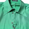 Green Silk Satin Long Sleeves Casual Shirt - Image 5