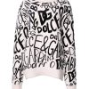White Black Logo Print Women Pullover Sweater - Image 2