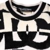 White Black Logo Print Women Pullover Sweater - Image 5