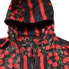 Black Cherry Print Hooded Windbreaker Jacket - Image 5