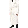 Ivory Silk Logo Men Wrap Robe Coat Jacket - Image 3