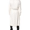 Ivory Silk Logo Men Wrap Robe Coat Jacket - Image 4