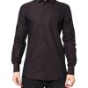 Maroon Jacquard Cotton GOLD Men Dress Shirt - Image 2