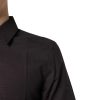 Maroon Jacquard Cotton GOLD Men Dress Shirt - Image 5
