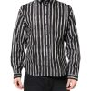 Black White Striped Cotton Dress Shirt - Image 2