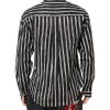 Black White Striped Cotton Dress Shirt - Image 4