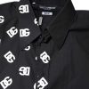Black DG Logo Cotton MARTINI Dress Shirt - Image 5