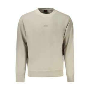 Beige Cotton Men Sweater