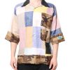 Multicolor Patchwork Short Sleeve Shirt - Image 2