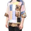 Multicolor Patchwork Short Sleeve Shirt - Image 3