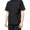 Black Printed Short Sleeves Collared Men Casual Shirt - Image 3