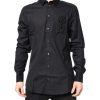 Black Floral Gold Cotton Dress Formal Shirt - Image 2
