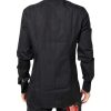 Black Floral Gold Cotton Dress Formal Shirt - Image 4