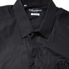 Black Floral Gold Cotton Dress Formal Shirt - Image 5