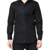 Black Cotton Long Sleeves Men Formal Dress Shirt - Image 2