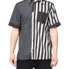 Black White Stripe Button Down Casual Shirt - Image 2