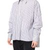White Black Stripe Button Down Casual Shirt - Image 3