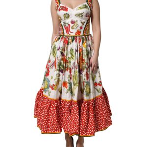 White Vegetables Sleeveless A-line Dress