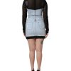 Black Blue Long Sleeves Denim Mini Dress - Image 4