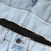 Black Blue Long Sleeves Denim Mini Dress - Image 7