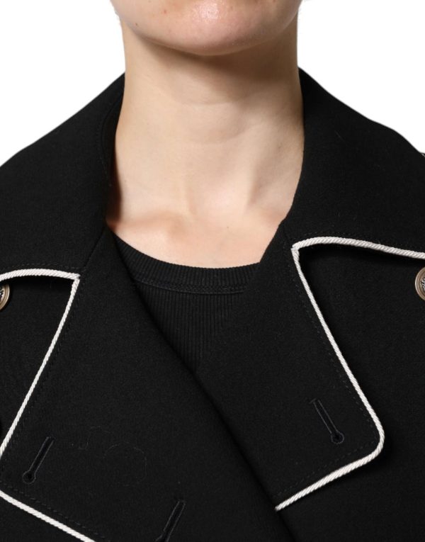 Black Wool Double Breasted Blazer Jacket - Image 6