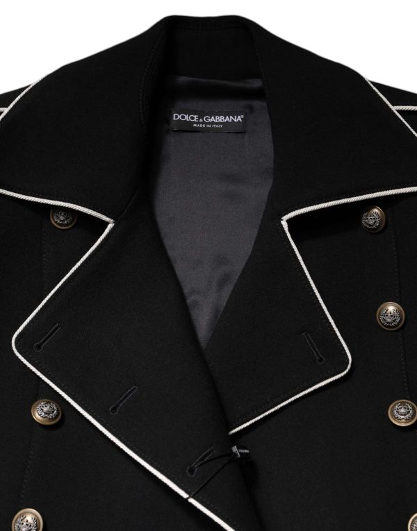 Black Wool Double Breasted Blazer Jacket - Image 8