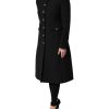 Black Wool Single Breasted Trench Coat Jacket - Image 3