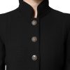 Black Wool Single Breasted Trench Coat Jacket - Image 6