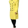 Yellow Double Breasted Trench Coat Jacket - Image 3