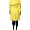 Yellow Double Breasted Trench Coat Jacket - Image 4