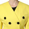Yellow Double Breasted Trench Coat Jacket - Image 5