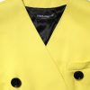 Yellow Double Breasted Trench Coat Jacket - Image 7