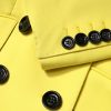 Yellow Double Breasted Trench Coat Jacket - Image 8
