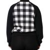 Black White Check Floral Button Down Jacket - Image 4